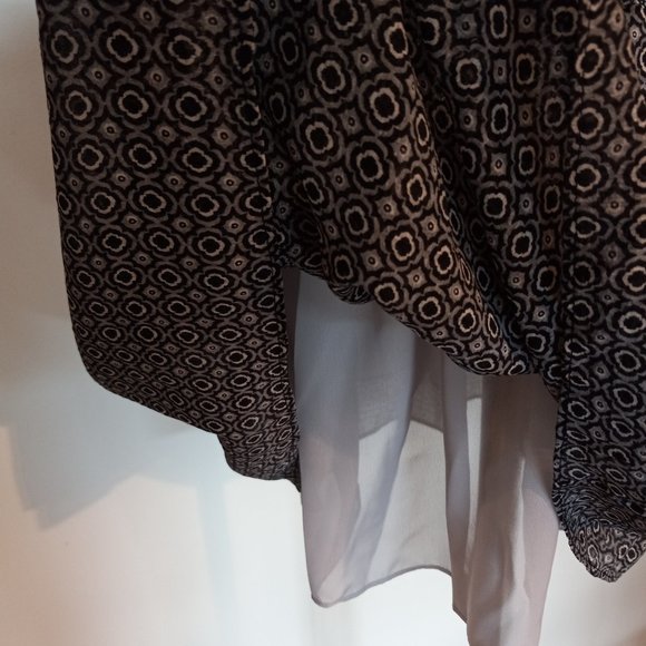 100% pure silk, tiered, boho above-knee dress - Picture 10 of 16